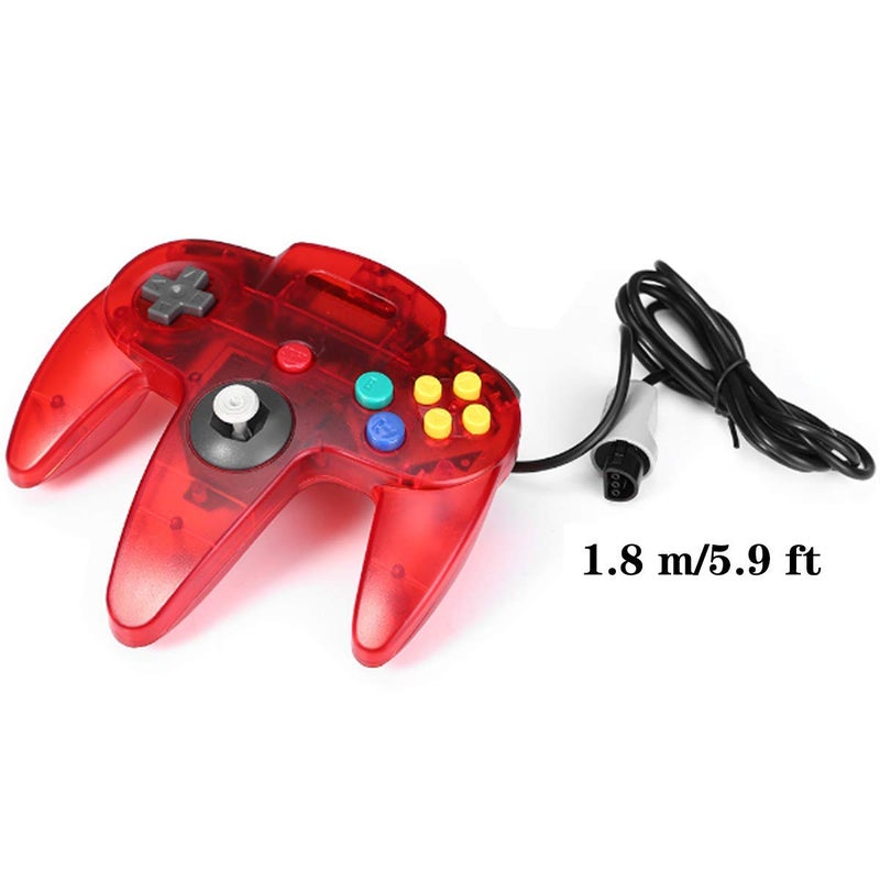 ZeroStory Classic N64 Controller, Wired N64 Controller Upgraded Joystick for N64 Video Game Console (Transparent Red and Transparent Blue) - Image 4